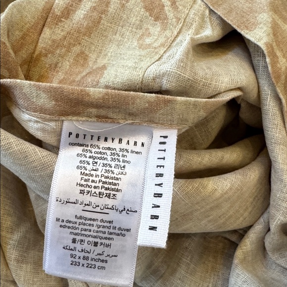 Pottery Barn Stella Damask duvet cover. Queen. Blush pink and cream. EUC - Picture 5 of 6